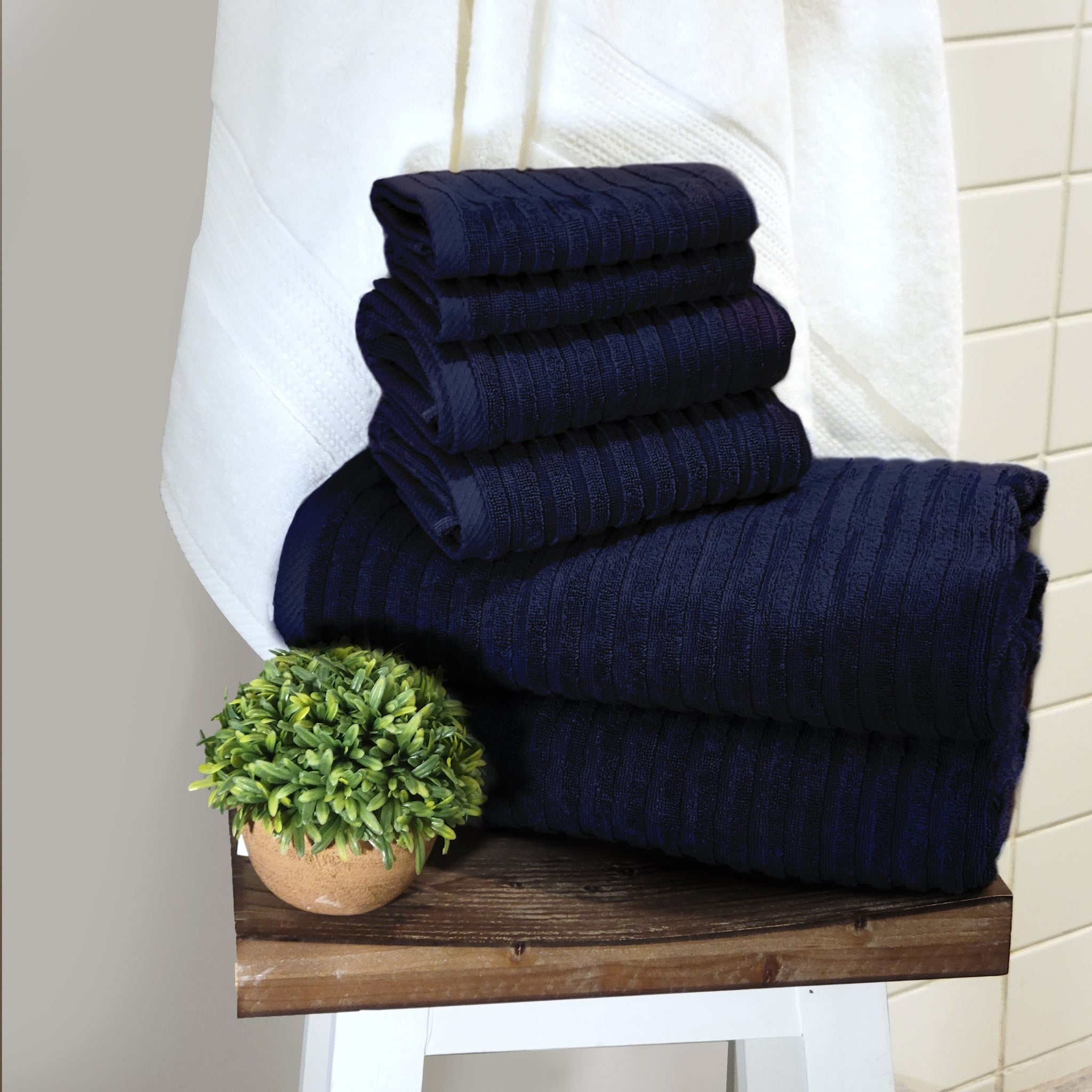 Brand – Pinzon 6 Piece Pima Cotton Bath Towel Set - Royal Blue
